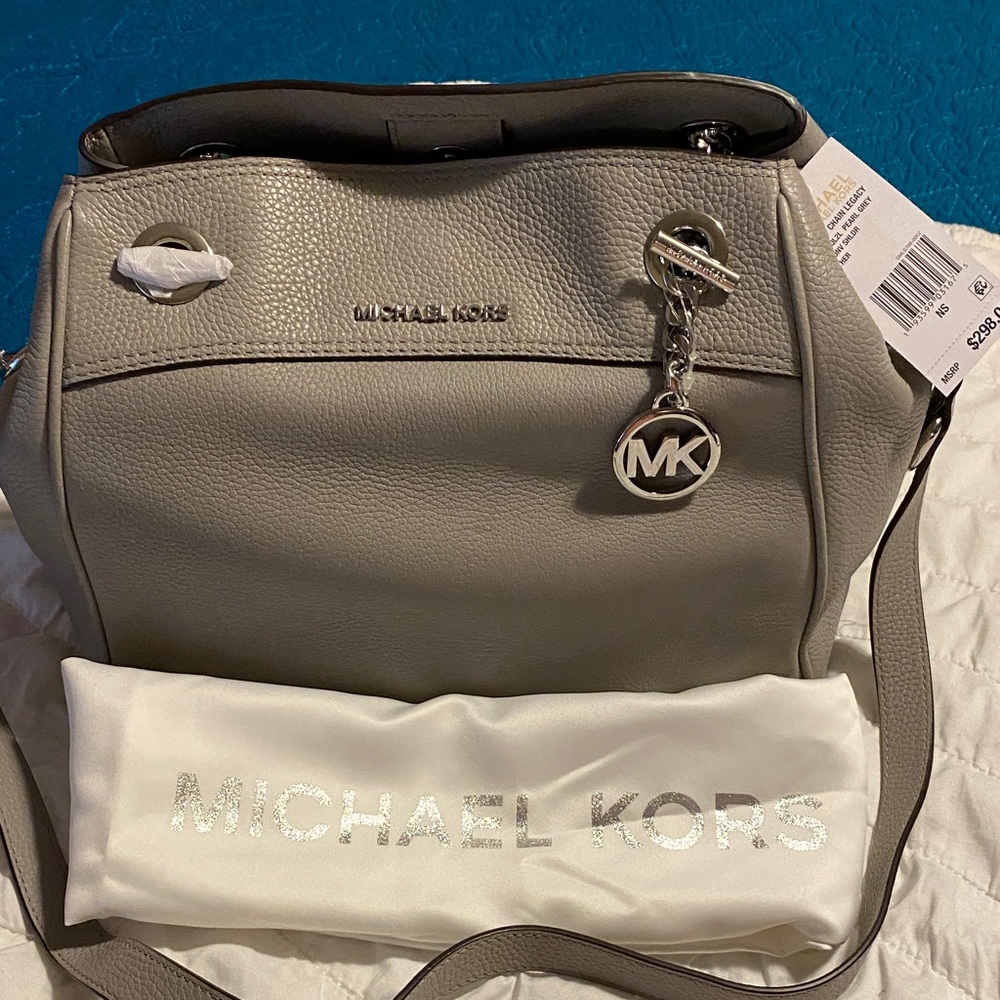 Michael Kors Gray Leather Handbag